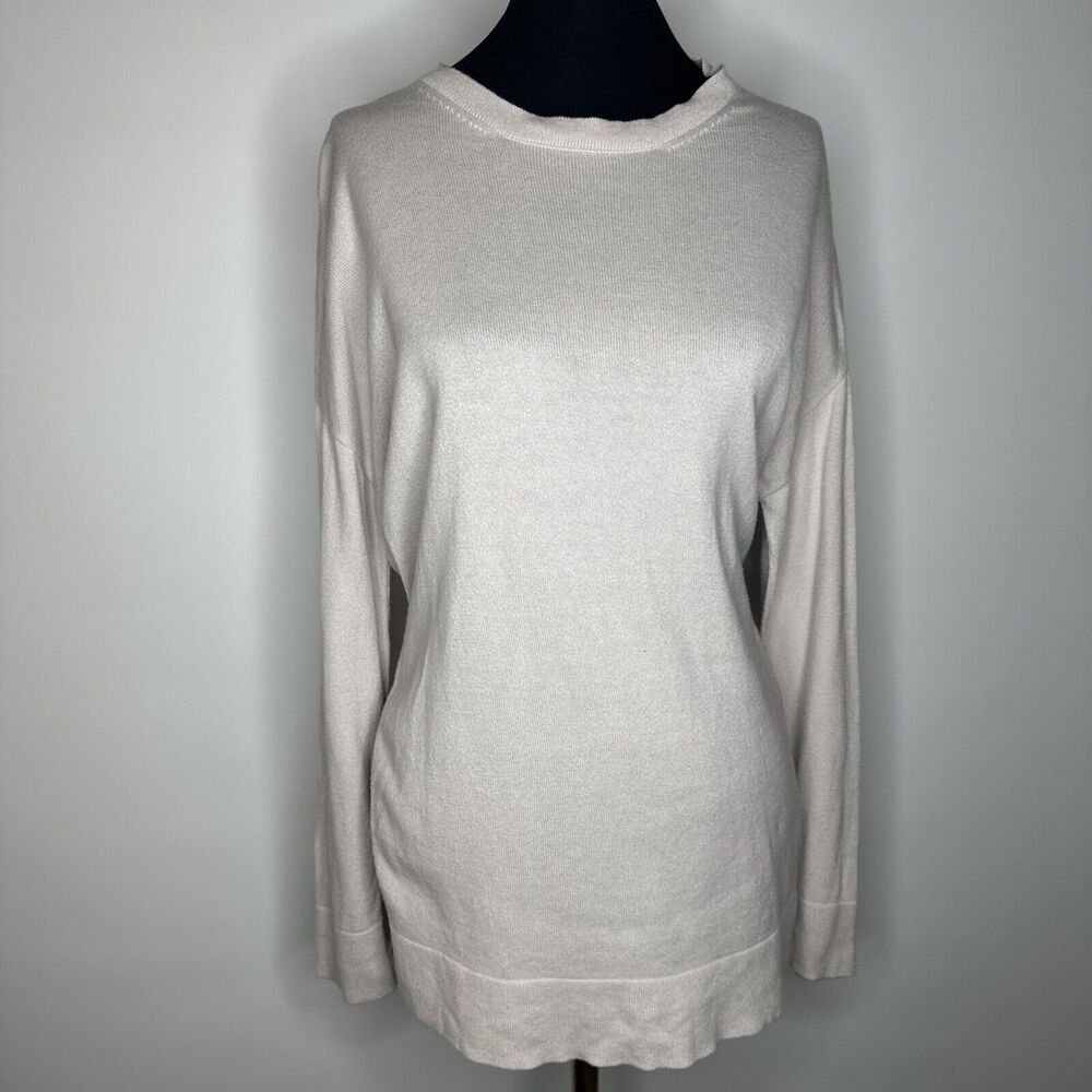Eileen Fisher XXS Oversize Crewneck Sweater Organic Cotton Blush Pink Pullover